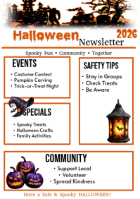 Putih Halloween Newsletter A3 Template