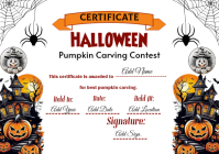 Blanco Halloween Pumpkin Carving Contest Certificate A4 Template
