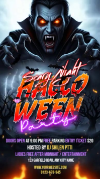 White Illustrative Halloween Scary Night Instagram Story template