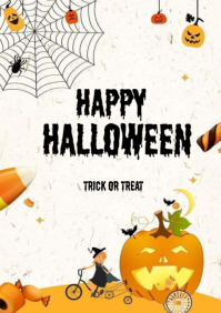 Putih Halloween Party A4 Template