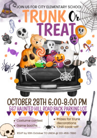 White Trunk or Treat Event A4 Template