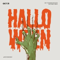 White Illustrative Halloween Zombie Instagram template