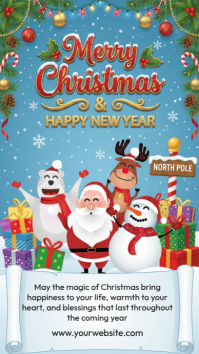 White Illustrative Happy Christmas Wish Instagram Story template