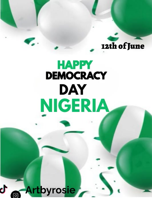 White Illustrative Happy Democracy Day Flyer Template | PosterMyWall