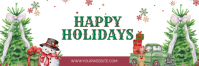 White Illustrative Happy Holidays  Twitter Banner template