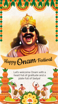 White Illustrative Happy Onam Instagram Story Indaba yaku-Instagram template