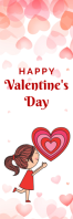 White Illustrative Happy Valentine's Day Banner 2' × 6' template