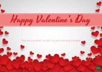 White Illustrative Happy Valentine's Day  Postcard template