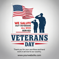 White Illustrative Happy Veterans Day Instagram Post template