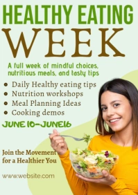 White Illustrative Healthy Eating Week A1 template