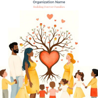 White Illustrative Hearth & Harmony Family Flyer Logo template