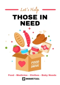 White Illustrative Help Those In Need Charity Poster A3 template