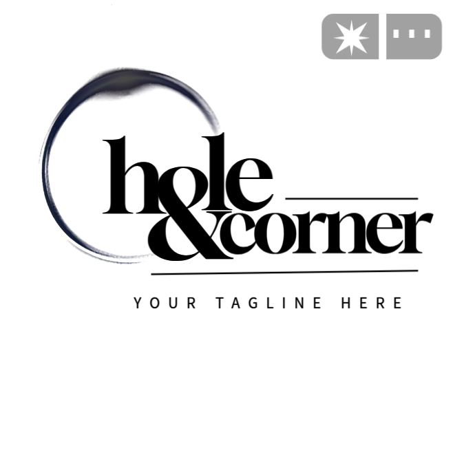 White Illustrative Hole corner Logo Template | PosterMyWall