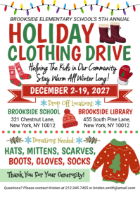 White Illustrative Holiday Clothing Drive A4 template