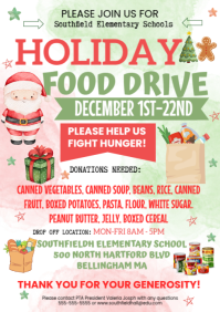 Biały Holiday Food Drive A4 Template