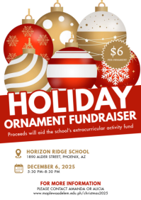 White Illustrative Holiday Ornament Fundraiser A4 template