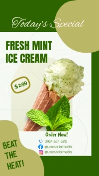 White Illustrative Ice Cream Poster Instagram Story template