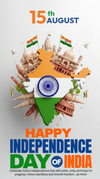 White India Independence Day เรื่องราวบน Instagram Template