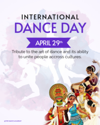 White Illustrative International Dance Day Instagram Portrait template