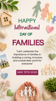 White Illustrative International Day of Families Instagram Story template