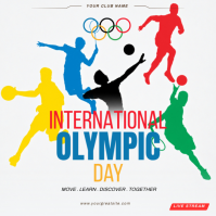 Biały International Olympic Day Celebration Iphosti le-Instagram Template