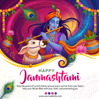 Weiß Janmashtami Celebration Pos Instagram Template