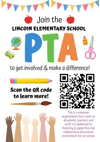 White Illustrative Join The Pta A4 template