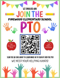 White Illustrative Join The Pto Flyer (us Letter) template