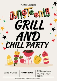 White Illustrative Juneteenth A4 template