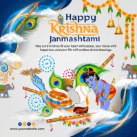 White Krishna Janmashtami Instagram-bericht Template