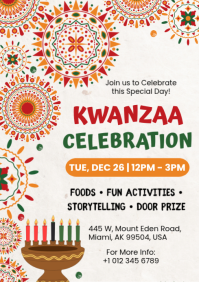 Hvid Kwanzaa Celebration A4 Template