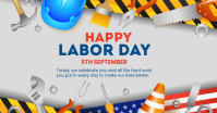 White Labor Day Celebration Immagine condivisa di Facebook Template