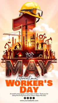 White Illustrative Labor Day Celebration Instagram Story Video template