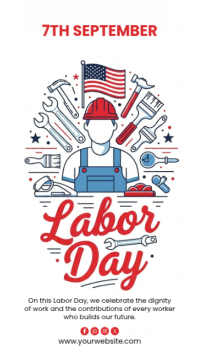 Белый Labor Day Celebration Indaba yaku-Instagram Template