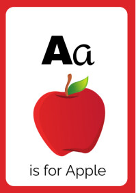 White Illustrative Letter Sound A A4 template