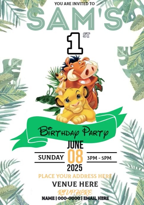 White Illustrative Lion King A4 template