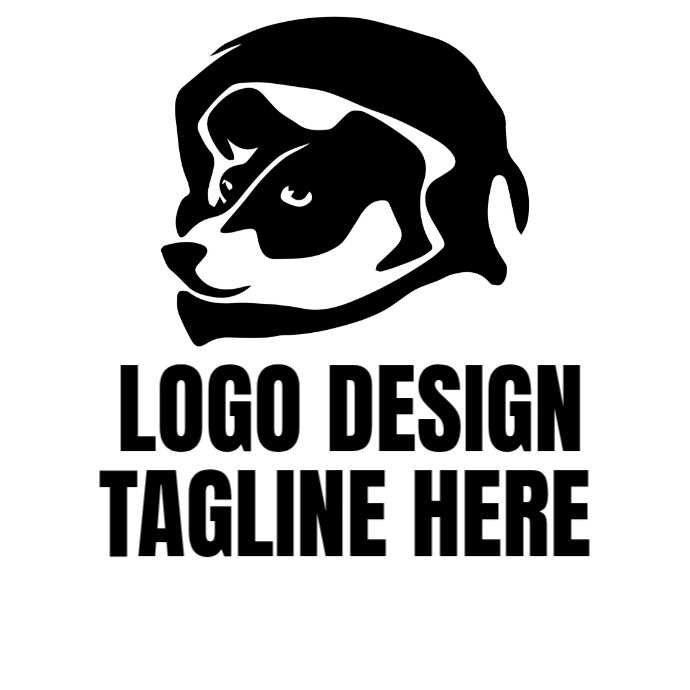 White Illustrative Logo Design Logo Template | PosterMyWall