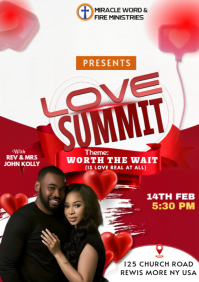White Illustrative Love Summit  A3 template