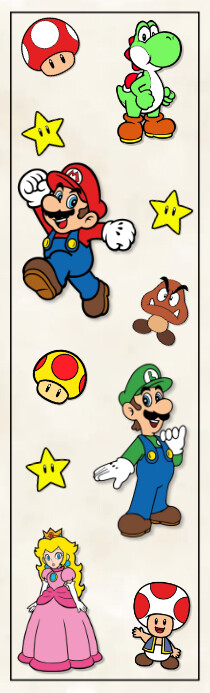 White Illustrative Marca Página De Mario Bros Half Page Legal template