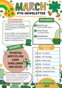 White Illustrative March Pto Newsletter  A4 template