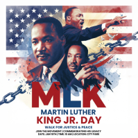 White Illustrative Martin Luther King,  Square (1:1) template