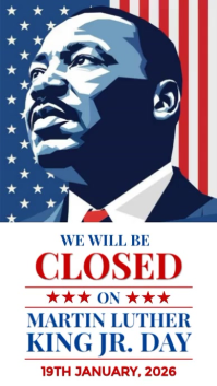 White Illustrative Martin Luther King Jr Day Closed Template  Instagram Story