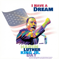 White Illustrative Martin Luther King Jr.  Square (1:1) template