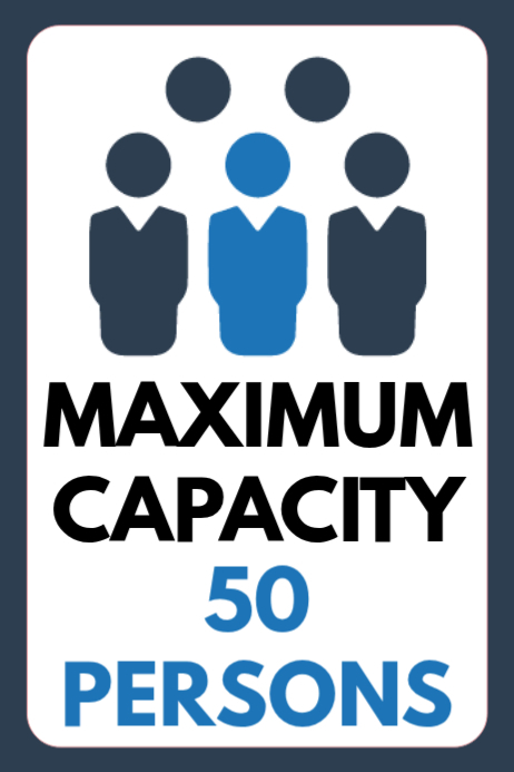 White Illustrative Maximum Capacity Sign - Free Template Poster ...
