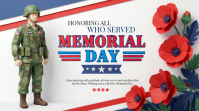 White Illustrative Memorial Day Digital Display template