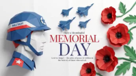 White Illustrative Memorial Day Digital Display Video Digitalanzeige (16:9) template