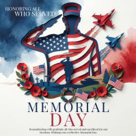 White Illustrative Memorial Day Instagram Post Instagram-Beitrag template