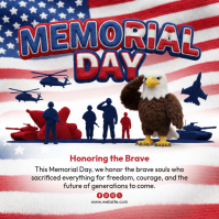 White Illustrative Memorial Day Instagram Post template