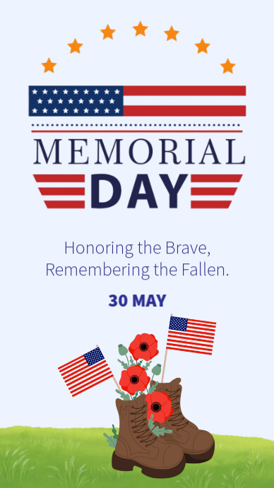 Copy of White Illustrative Memorial Day Instagram Story | PosterMyWall