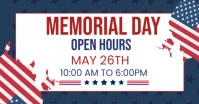 White Illustrative Memorial Day Open Hours Facebook Shared Image template
